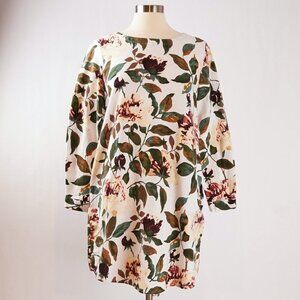 All Over Floral Print Cotton Shift Dress